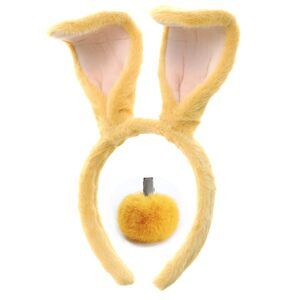 3674 Easter Bunny Headband And Pom Pom Tail Set For Rabbit